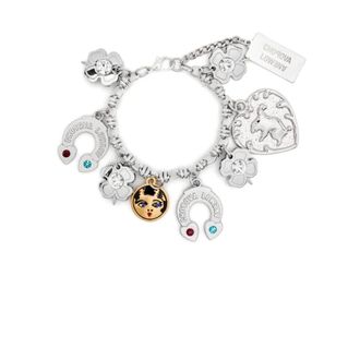 Chopova Lowena Accessoires, Dames, Grijs, ONE Size, Kettingarmband met Knopen en Bedels