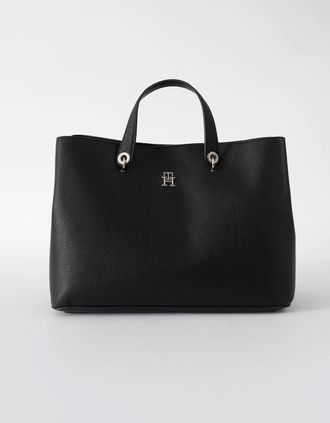Tommy Hilfiger Womens Tommy Hilfiger TH Emblem Womens Satchel Bag - Black - Size: ONE size