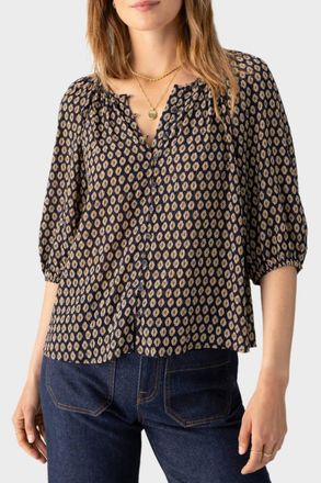 Sanctuary Blouson Sleeve Soft Blouse In Windchime