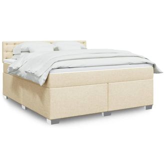 vidaXL Vidaxl - Giroletto A Molle Con Materasso Crema 180x200 Cm In Tessuto
