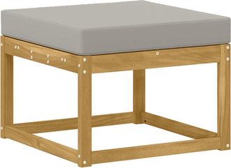 vidaXL Hocker Exterior Madera De Acacia S&oacute;lida Blanco Vidaxl