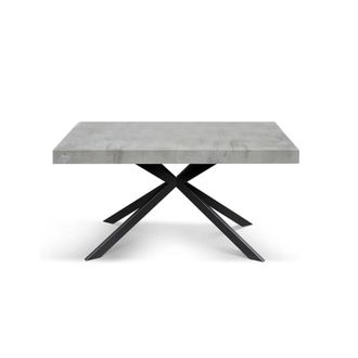 Konte Design Mesa de madera gris, base antracita en forma de x, 180&times;90-260x90