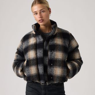 Levi's Brynn Cropped Puffer Jacket - Womens - XS - Brown