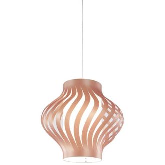 Linea Zero Sospensione Moderna 1 Luce Helios In Polilux Rame H39 Made In Italy