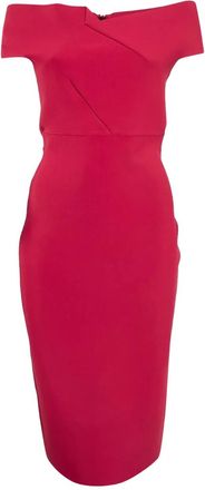 Roland Mouret Off-shoulder jurk - Rood