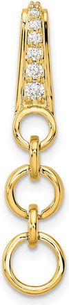 Diamond2Deal 14k Yellow Gold Lab Grown Diamond Dangle Circle Pendant