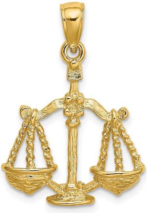 Diamond2Deal 14k Yellow Gold Large Libra Zodiac Charm