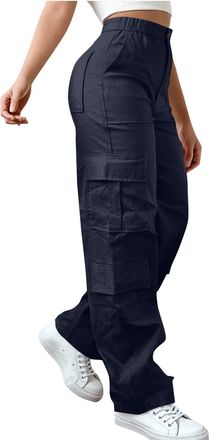 Generic Work Trousers Women, Cargo Trousers Women High Waisted Work Trouser Multiple Pockets Hiking Walking Combat Pants Casual Outdoor Bottoms Streetwear Sol