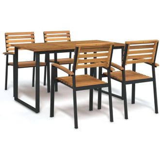 vidaXL Vidaxl - Cobertizo Triple Para Cubo De Basura Madera Acacia 210x89x117cm