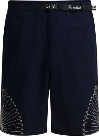 KAPITAL embroidered belted trousers - men - Cotton - 4 - Blue