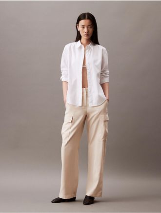 Calvin Klein Womens Soft Twill Cargo Pants - White - 25