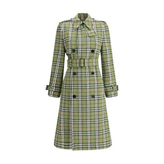 Burberry Check Archive Coat - female - Burberry - Trench Coats - Green - 2XS - Coats