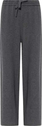Jil Sander Wijde broek - Dames - Wijde Broeken - Grijs - S - Kasjmier - Broeken