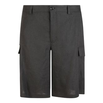 Dolce & Gabbana Casual Shorts, male, Black, Size: L Linen Cargo Shorts