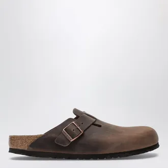 Birkenstock Sabot Boston marrone in pelle oliata Habana