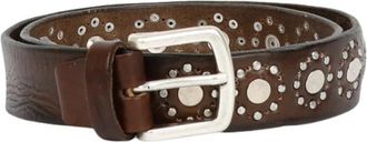 Alberto Luti Leren riem met studs - Heren - Riemen - Bruin - 105 CM - Leer - Accessoires