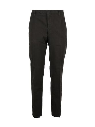 Dondup Brown Spiritissimo Textured Stretch Cotton Trousers