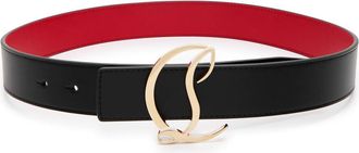 Christian Louboutin Logo Leather Belt - Black - 80 (UK10/ M)