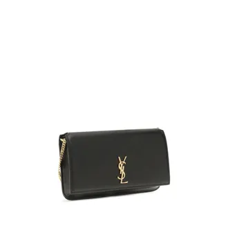 Saint Laurent Womens Black Calf Leather Bos Taurus Shoulder Bag