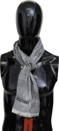 Missoni Floral Wool Unisex Neck Wrap Fringes Mens Scarf
