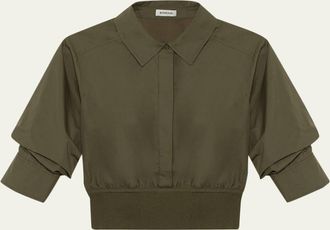 SIMKHAI Stiles Knit Cotton Shirt