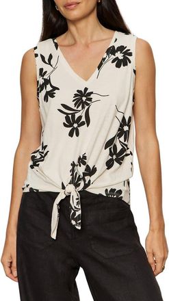 Sanctuary Floral Print Cotton Blend Tank in Chalk White Bloom at Nordstrom, Size Medium