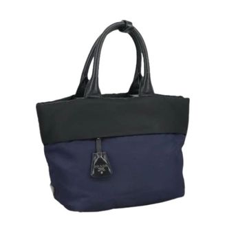 Prada Pre-owned Tote Bags, female, Blue, Size: ONE SIZE Pre-owned Vintage Nylon Tote