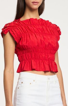 Cinq &agrave; Sept Evalina Crop Top in Goji Berry at Nordstrom, Size X-Large