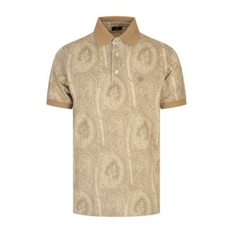Etro Polo Shirts, male, Brown, L, Brown Cotton Standard Man Clothing