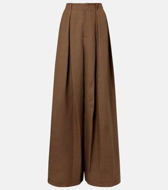 Ralph Lauren Collection Greer linen, cashmere, and silk wide-leg pants