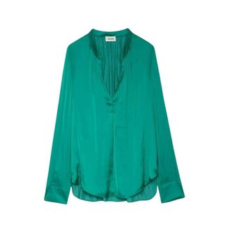 Zadig&Voltaire Tink Satin Blouse - - Blouses & Shirts - Donna - Verde - M