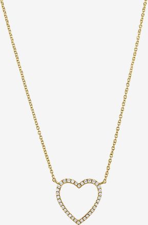 Roxanne First Halskette aus Gelbgold und Diamanten Outline Heart