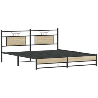 vidaXL Giroletto senza Materasso Rovere Sonoma 160x200cm in Truciolato - Vidaxl