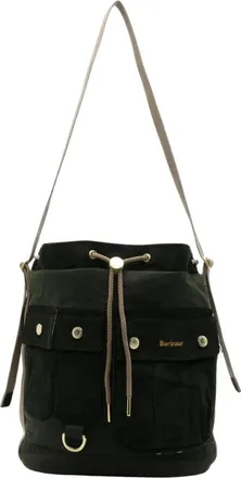 Barbour Mia Waxed Drawstring Tote Bag - Bags - Mujer - Verde - ONE SIZE