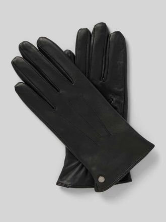 Roeckl Lederhandschuhe mit Label-Applikation Modell TALLIN TOUCH in Black, Gr&ouml;&szlig;e 7,5