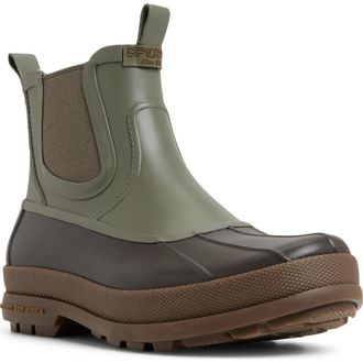 Sperry Top-Sider Clifton Chelsea Waterproof Duck Boot in Olive at Nordstrom, Size 9
