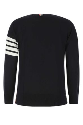 Thom Browne Mens Midnight Blue Wool Sweater 415 Virgin Maglie
