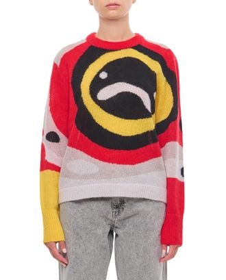 Charles Jeffrey Loverboy Abstract Print Jumper With Crew Neckline And Ribbed Cuffs
