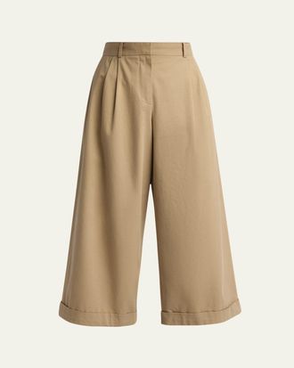 The Row Lior Cotton & Cashmere Wide-Leg Pants