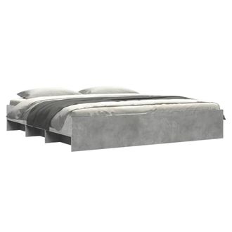 Berkfield Home Durable Bed Frame without Mattress Concrete Grey 180x200cm Engine | Size: Super King