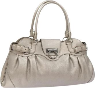 Ferragamo Pre-owned Handbags, female, Gray, Size: ONE SIZE Pre-owned Handbag