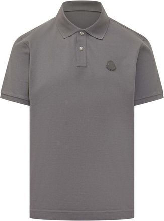Moncler Grey Logo Shirt Collar Polo