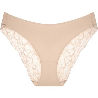 Triumph Body MakeUp Illusion Lace Bikini Panties in Nude Beige at Nordstrom, Size Xx-Large