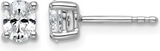 Diamond2Deal 14k Gold 1/2 ctw Lab Grown Diamond Oval Stud Earrings