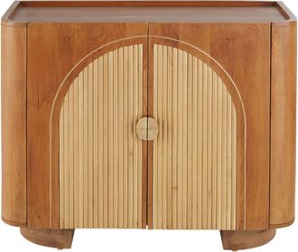 Maisons du monde Aparador de 2 puertas de madera y rat&aacute;n 100 cm