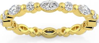 Pompeii3 1Ct Marquise & Round Diamond Eternity Wedding Stackable Ring 14k Gold Lab Grown