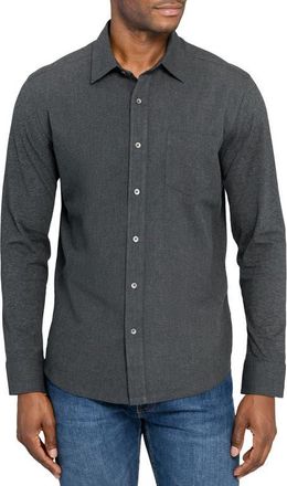 W.R.K Reworked Slim Fit Heathered Charcoal Grey Cotton Button-Up Shirt at Nordstrom, Size Xx-Large