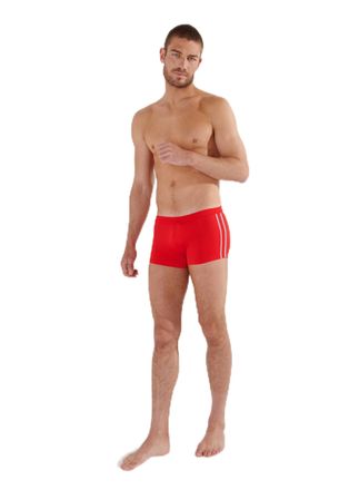 HOM Hom Mens Nautical Cup Swimming Trunks, Red Striped Ribbon, S