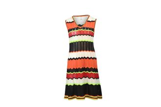 Missoni Zigzag Knitted Dress in Multicolor Polyester