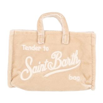 MC2 Saint Barth Telefoontasje Fluweel - Dames - Tassen - Beige - Maat: ONE Size Poliester
